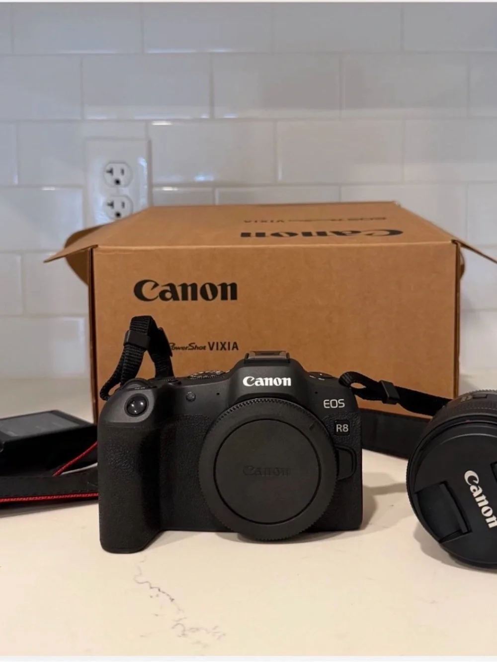 Canon EOS R8 Mirrorless Camera Black Finish with Lens and CarePak